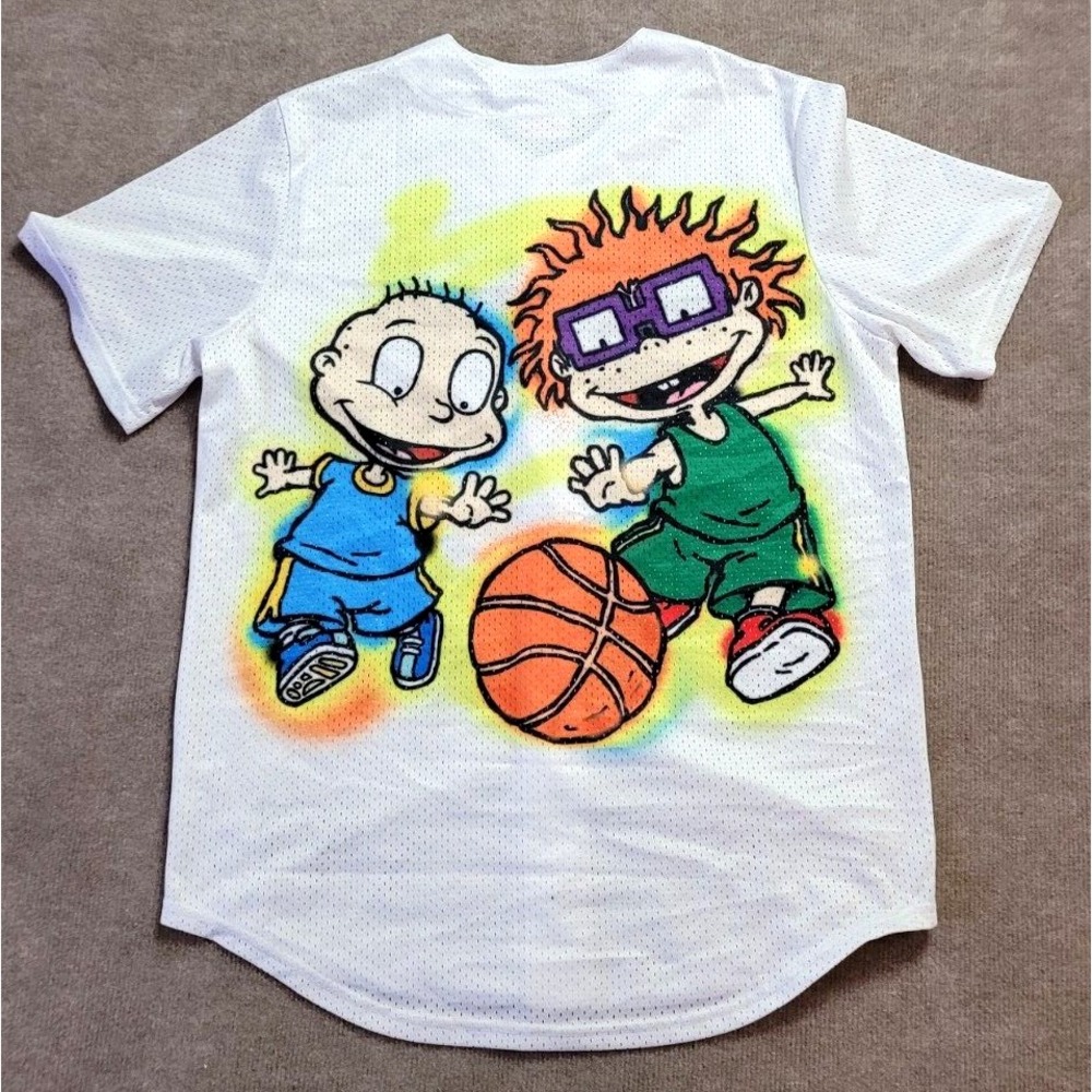 RUGRATS #91 JERSEY NICKELODEON LARGE WHITE UNISEX PRINT ON‎ BOTH SIDES